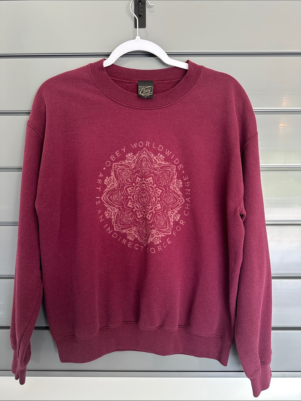 Obey Women's Deep Wine Mandala Crewneck Sweatshirt